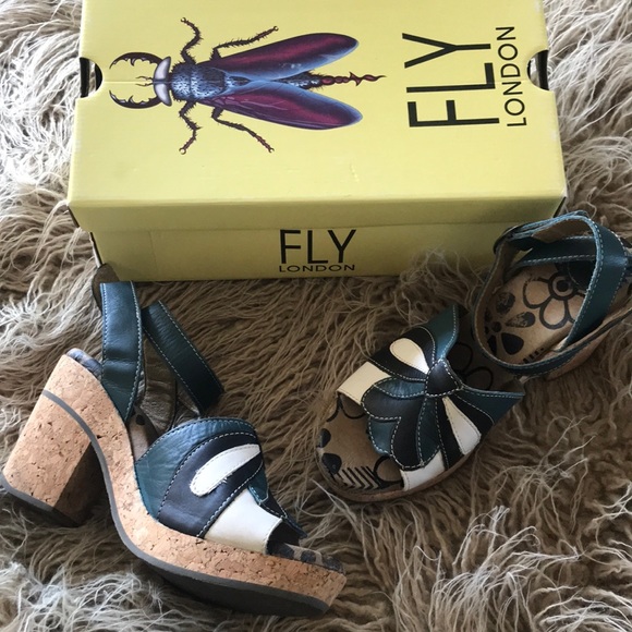 Fly London cork retro sandals. 39 - Picture 1 of 8